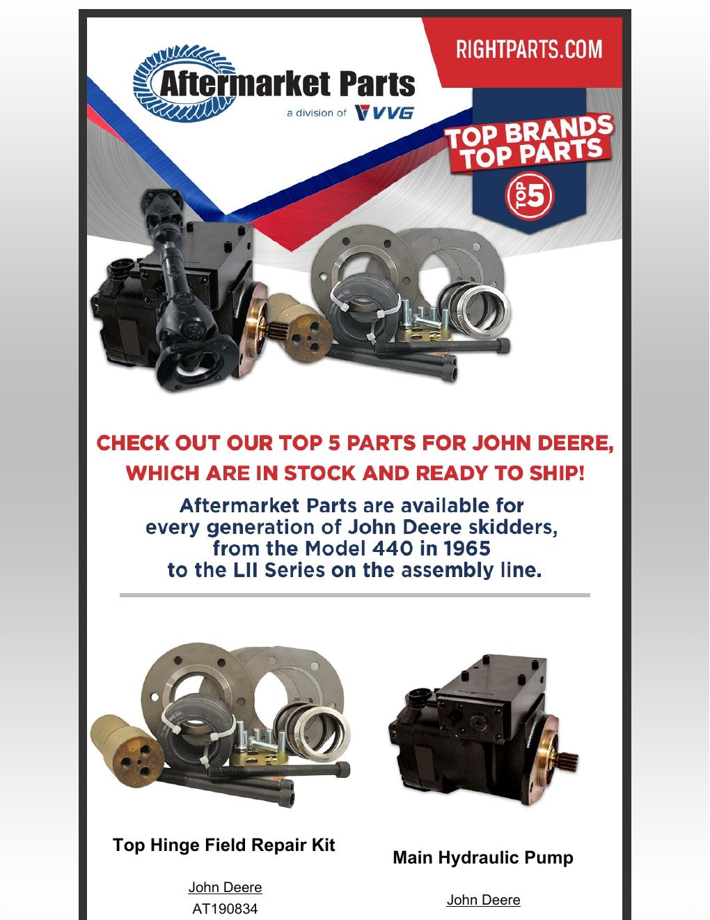 Aftermarket parts John Deere top parts e-flyer