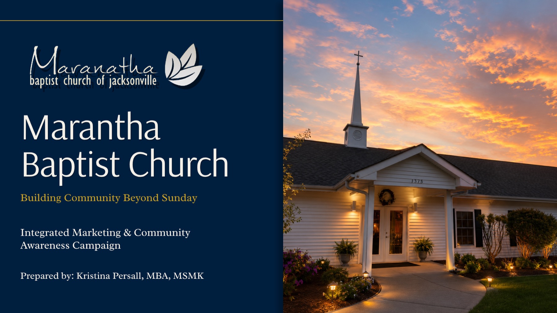 Maranatha Baptist Church campaign presentation cover